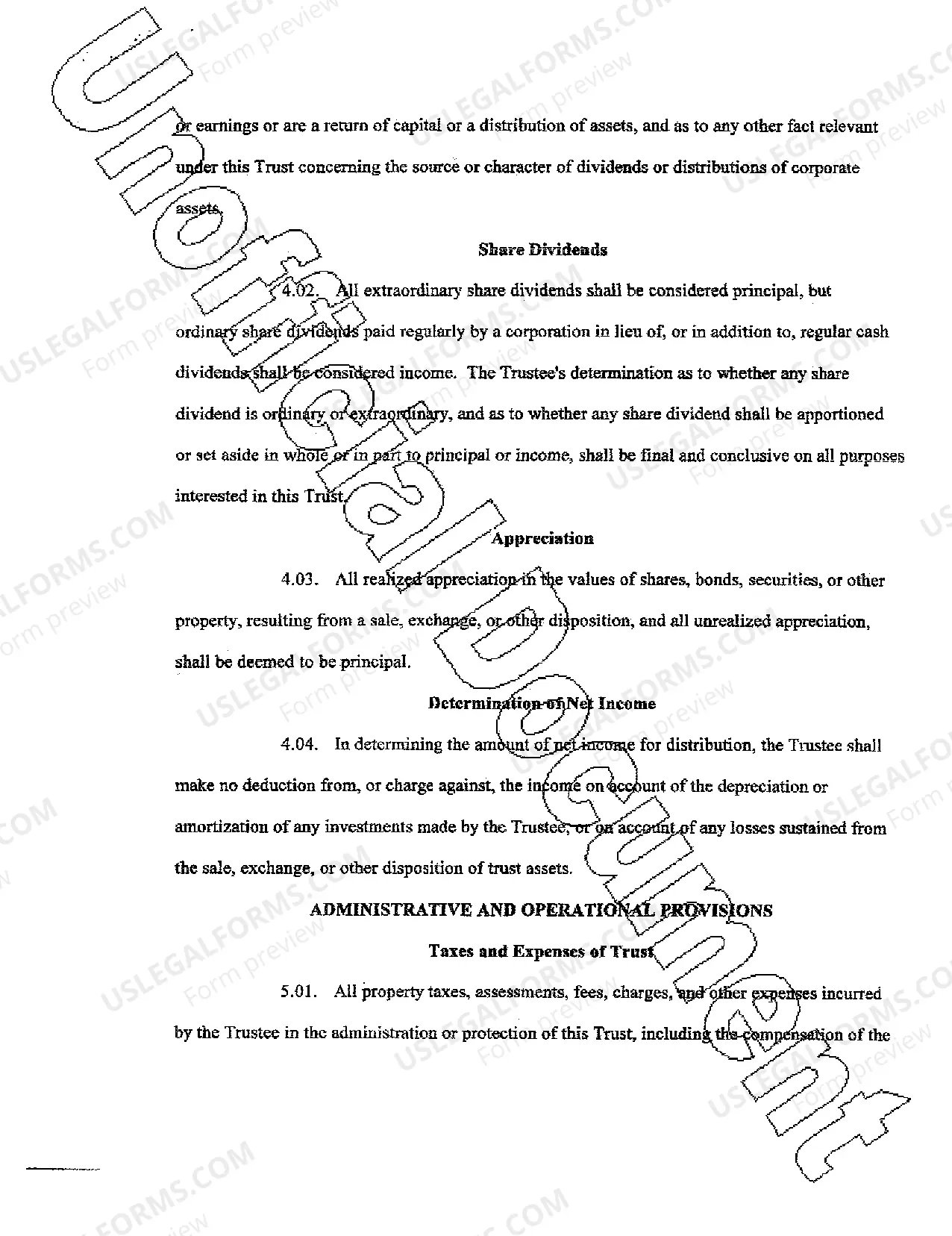 Preview Trust Estate Agreement by Individual Trustor
