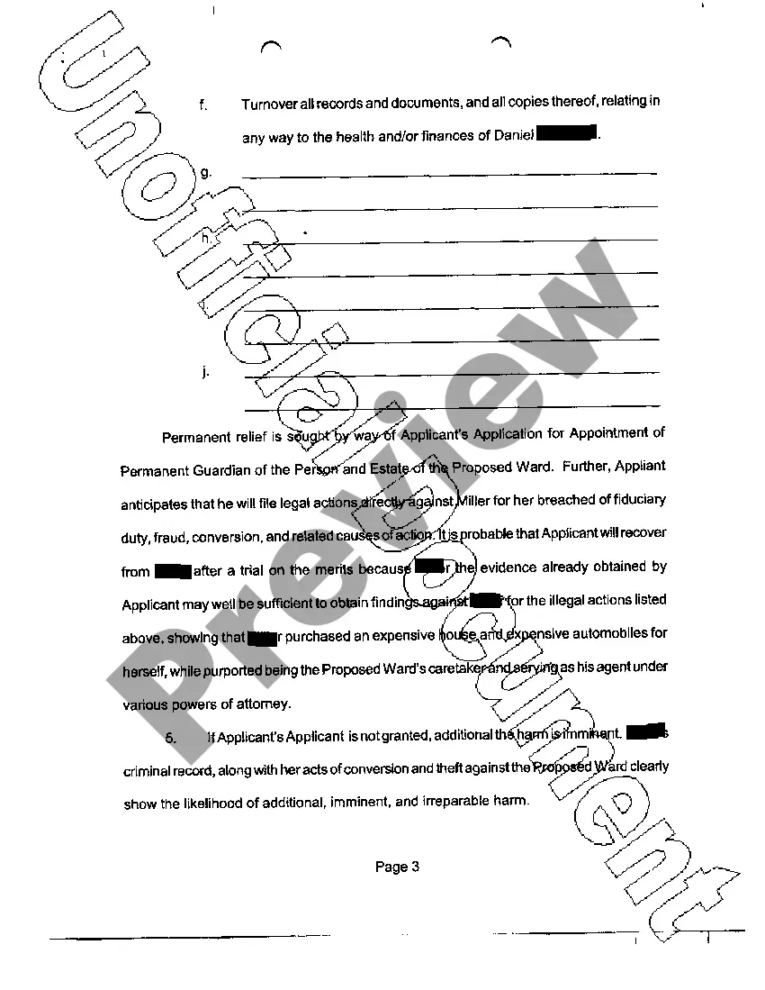 Get A01 Application for Temporary Restraining Order and Temporary Injunction Preview A01 Application for Temporary Restraining Order and Temporary Injunction