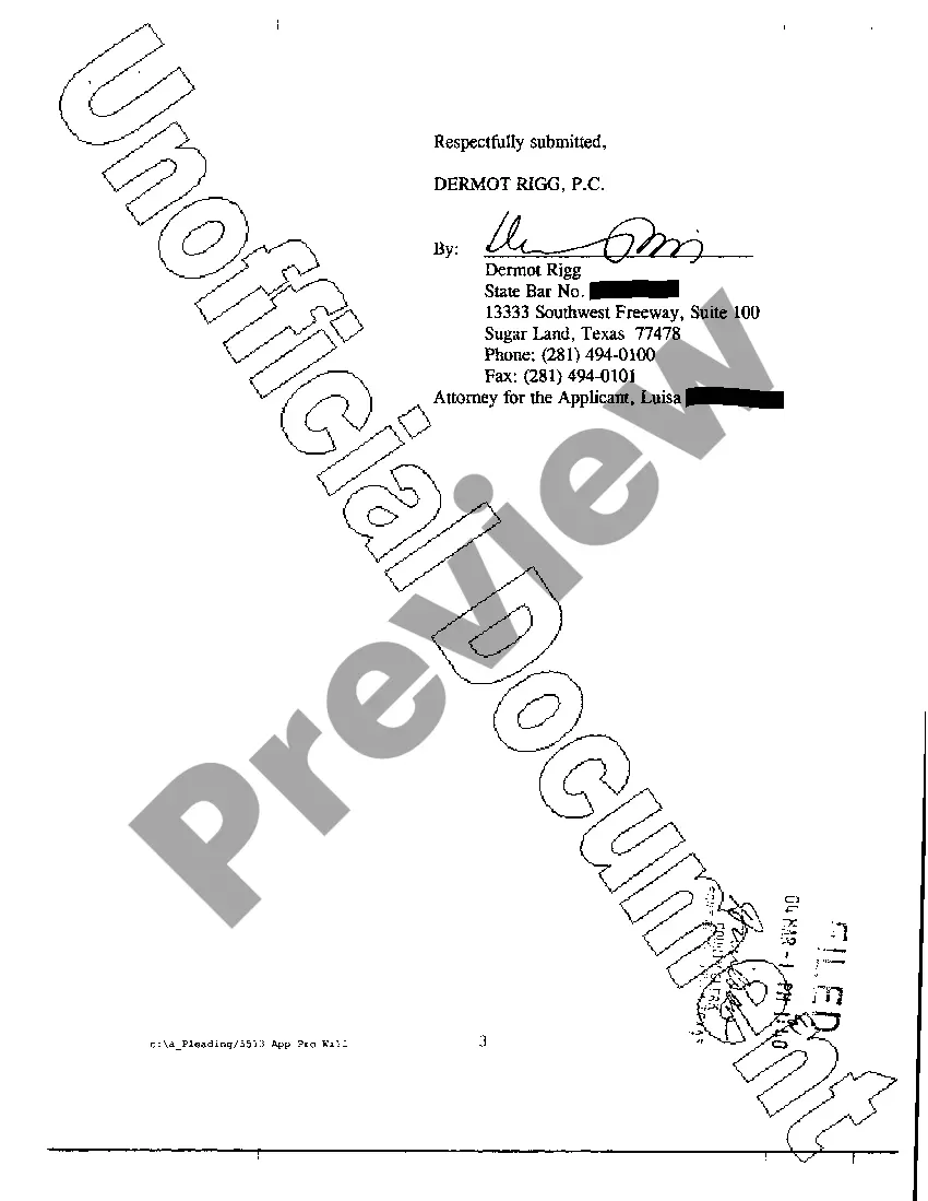 Preview Application for Probate of Will and Issuance of Letters Testamentary