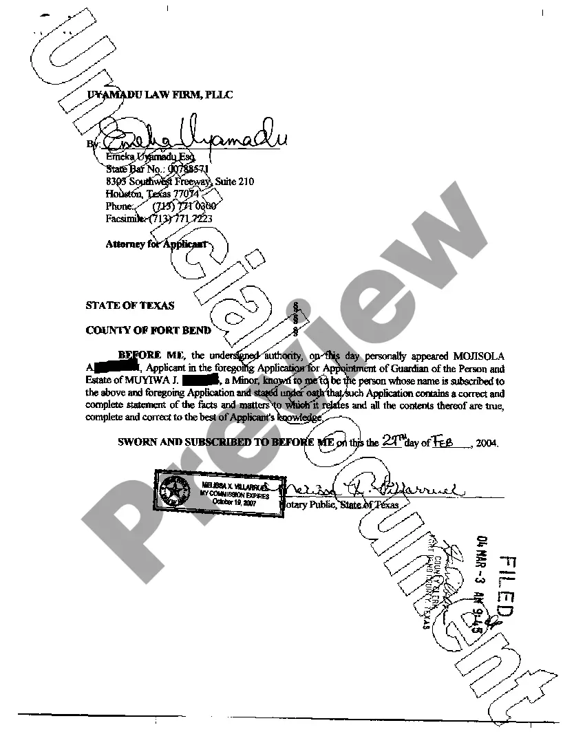 Get Application for Appointment of Permanent Guardian of the Person and Estate Preview Application for Appointment of Permanent Guardian of the Person and Estate