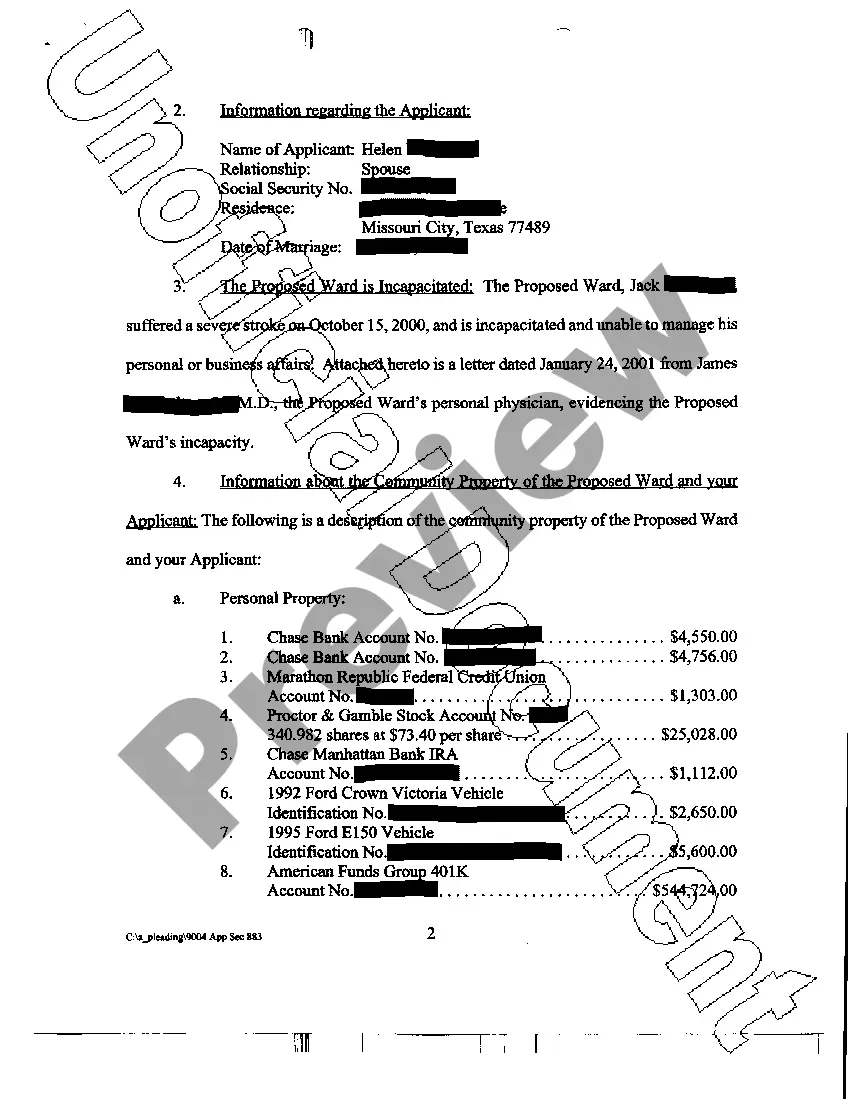 Preview Application for Section 883 Adjudication of Incapacity