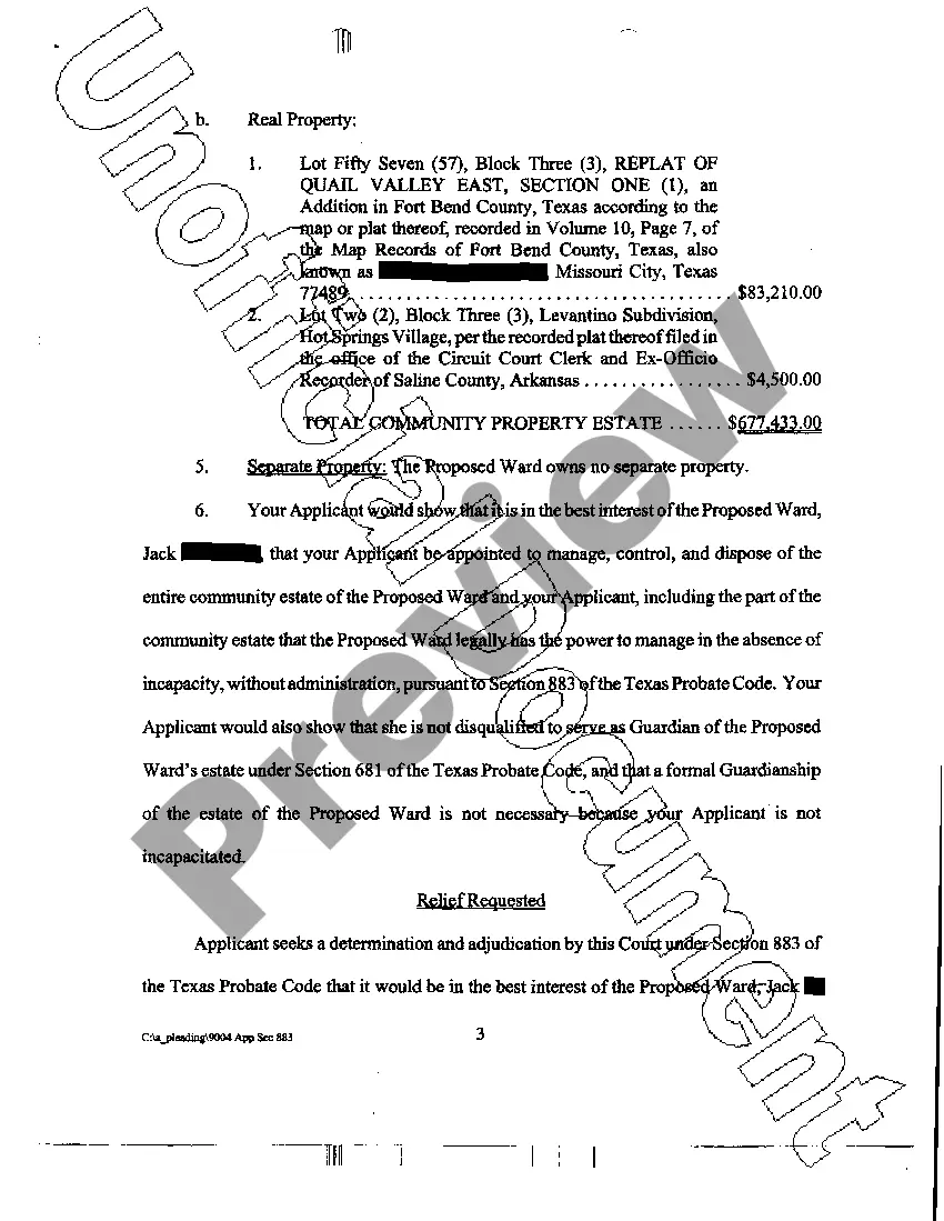 Preview Application for Section 883 Adjudication of Incapacity