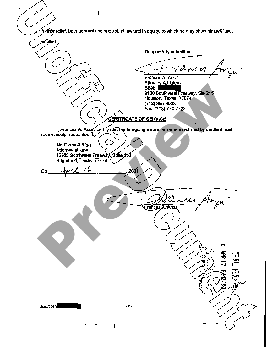 Frisco Texas Order Appointing Attorney Ad Litem US Legal Forms