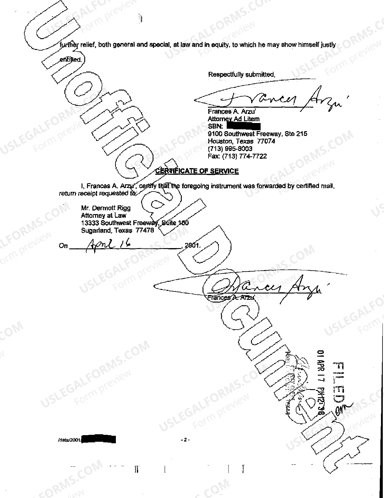 Preview Order Appointing Attorney Ad Litem