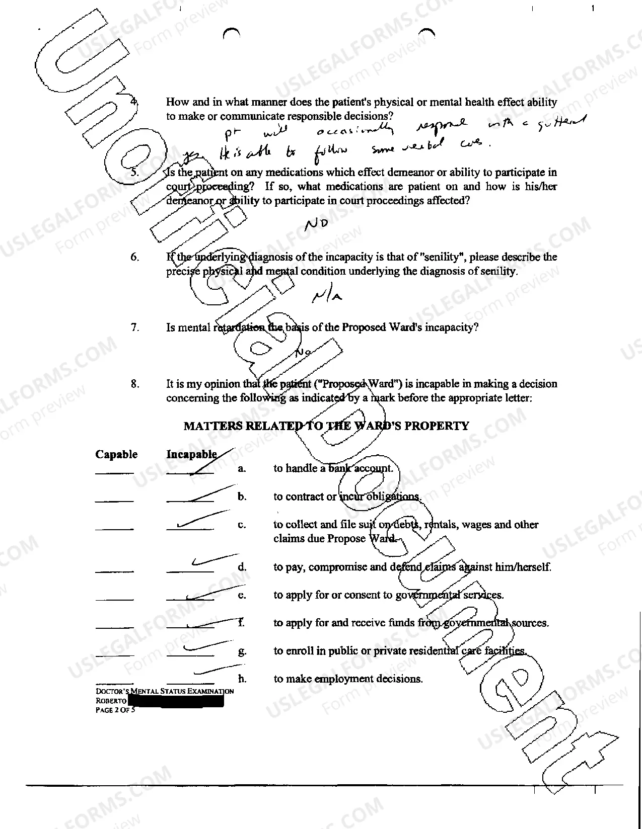 Preview Application for Guardianship of the Person