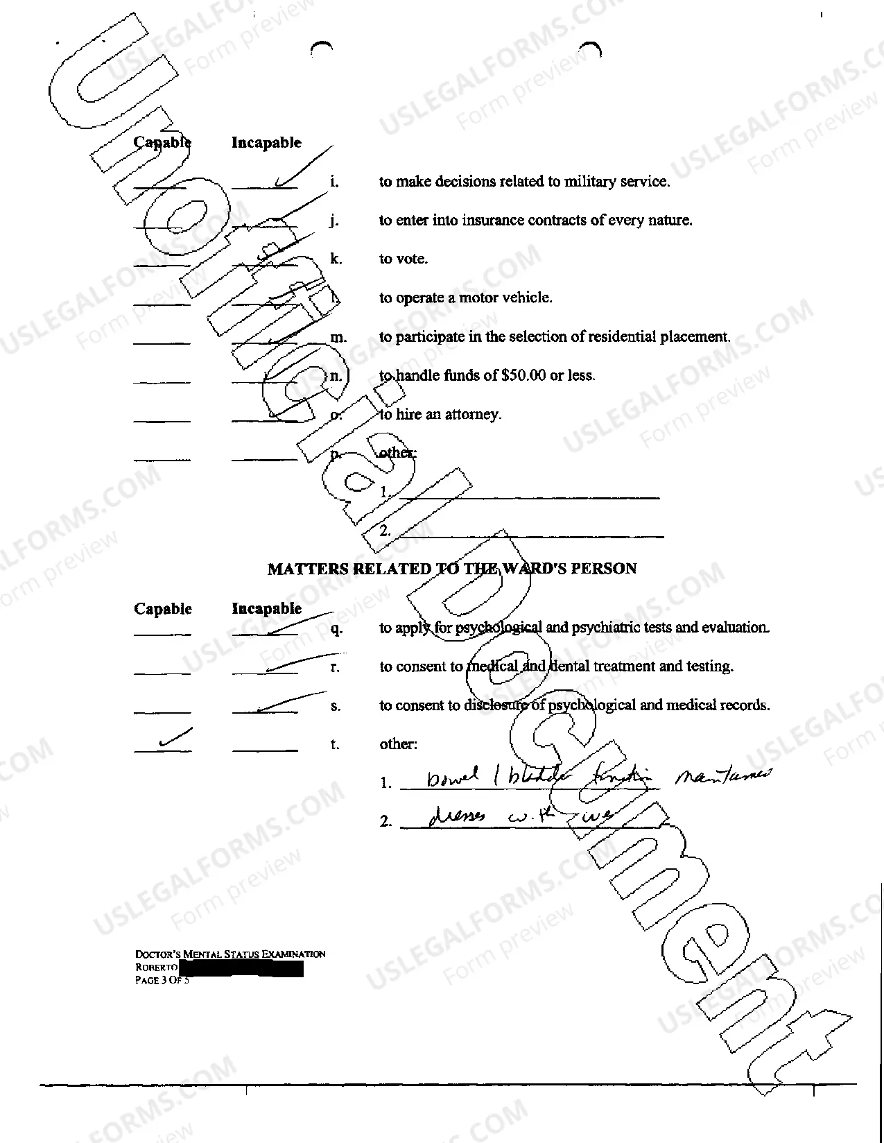Preview Application for Guardianship of the Person