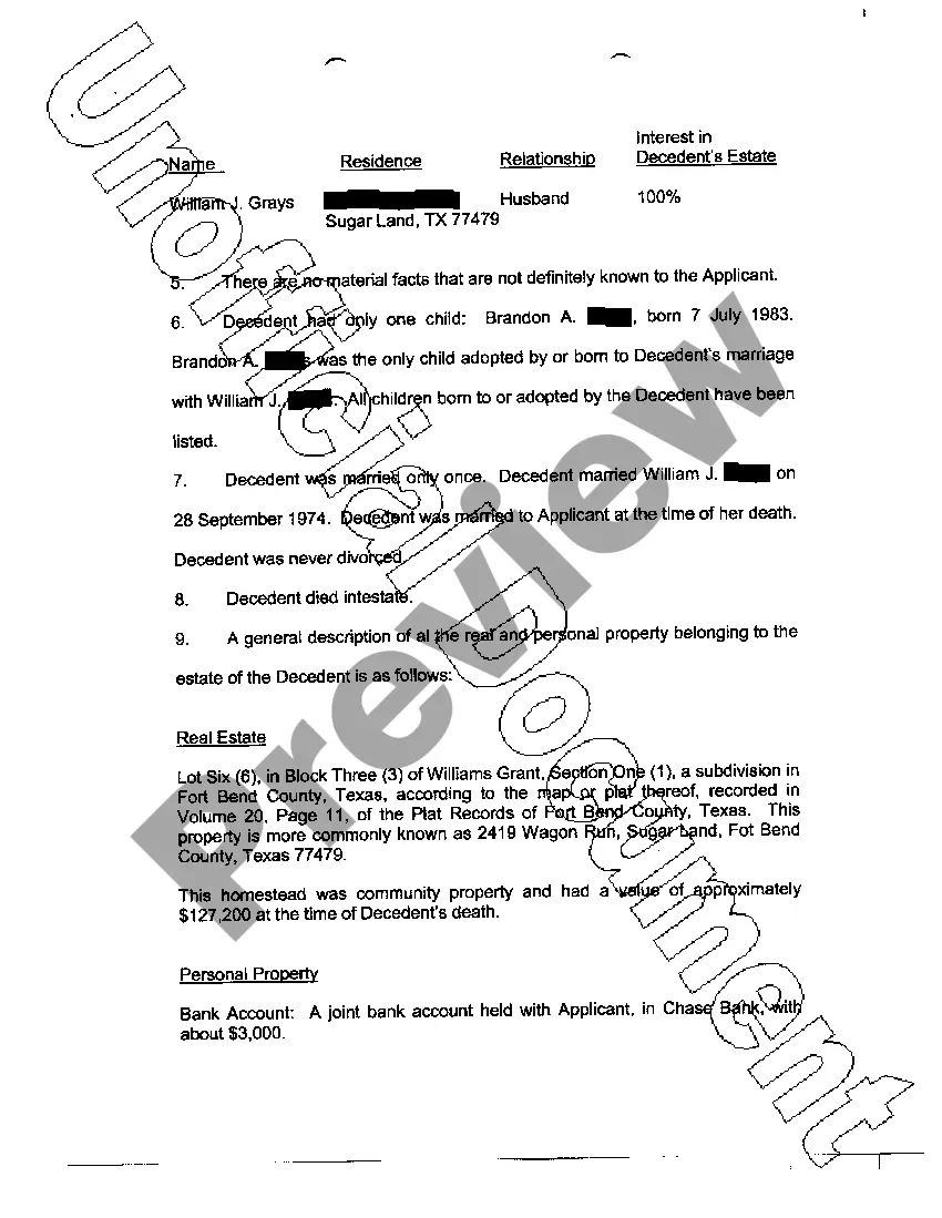 Preview Application to Determine Heirship or Descent