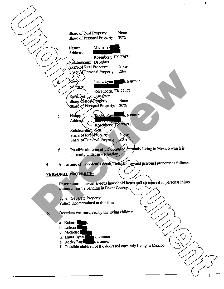 Get Application to Determine Heirship with Request for Appointment of Independent Administrator Preview Application to Determine Heirship with Request for Appointment of Independent Administrator