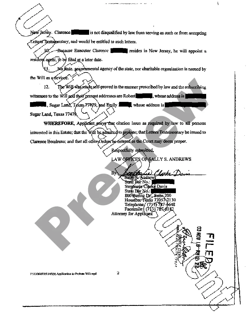 Get Application to Probate Will Preview Application to Probate Will