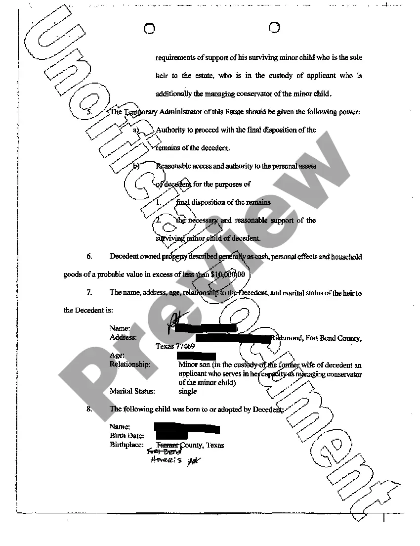 Get Application for Temporary Administration Preview Application for Temporary Administration