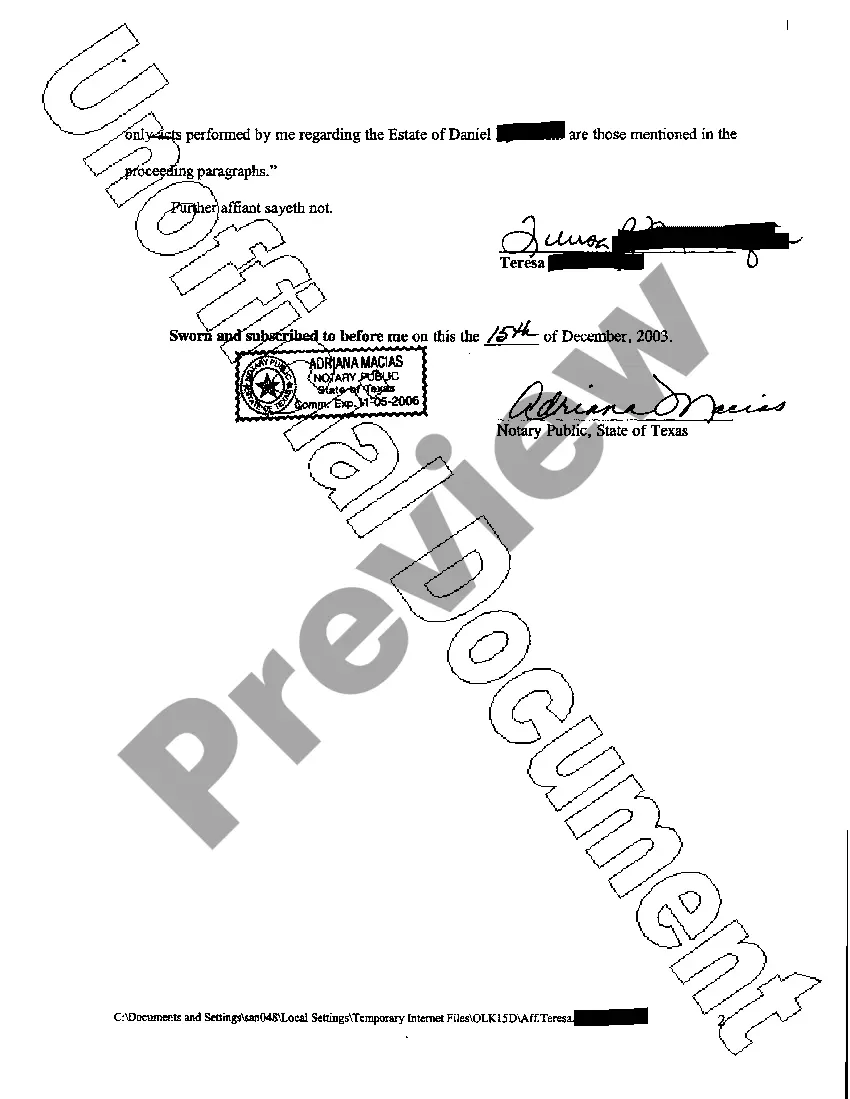 Preview Affidavit Of Administrator