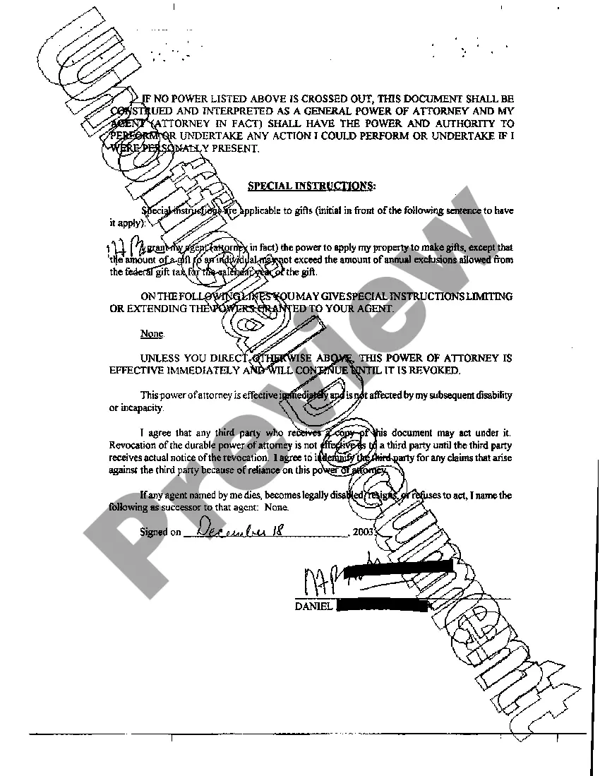 Get A01 Statutory Durable Power of Attorney Preview A01 Statutory Durable Power of Attorney