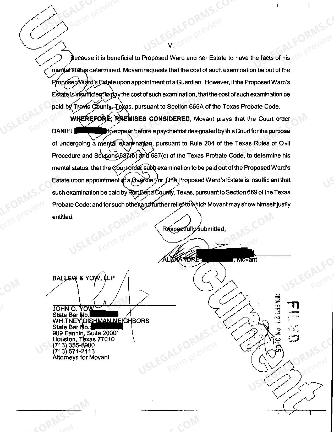 Preview A03 Motion for Mental Examination