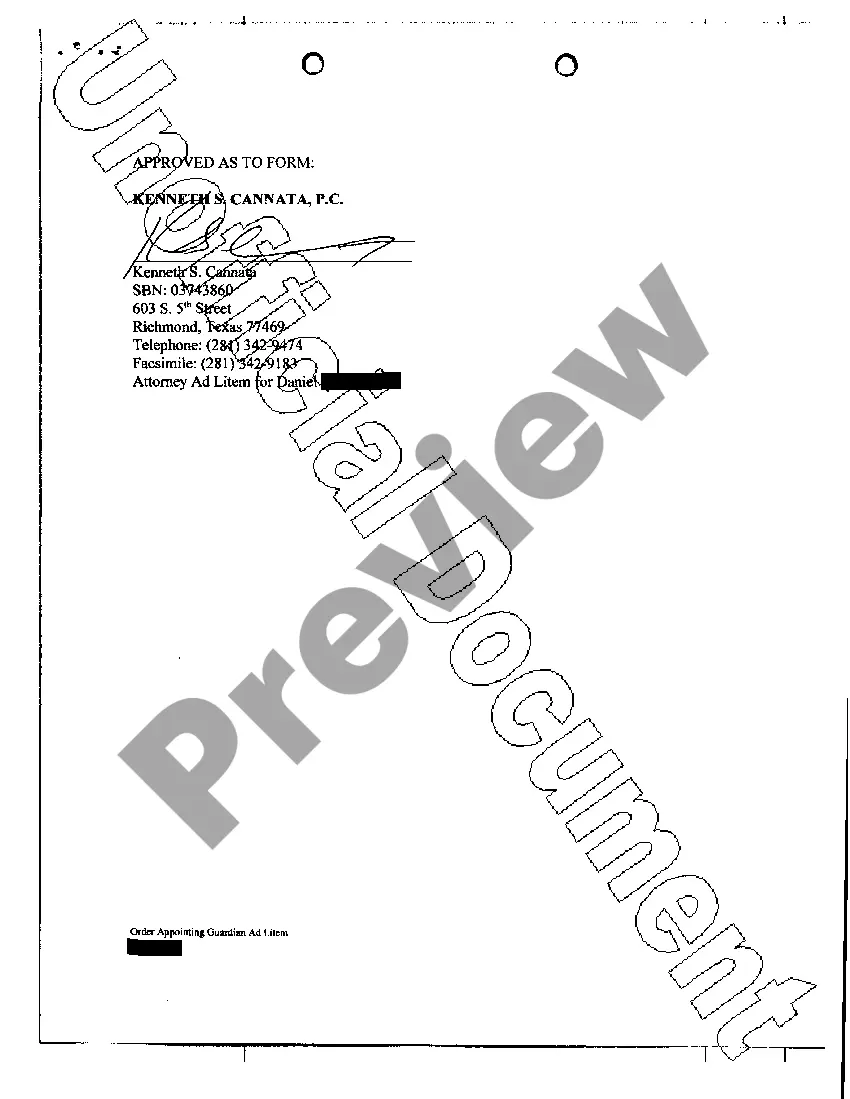 Preview A11 Order Appointing Guardian Ad Litem