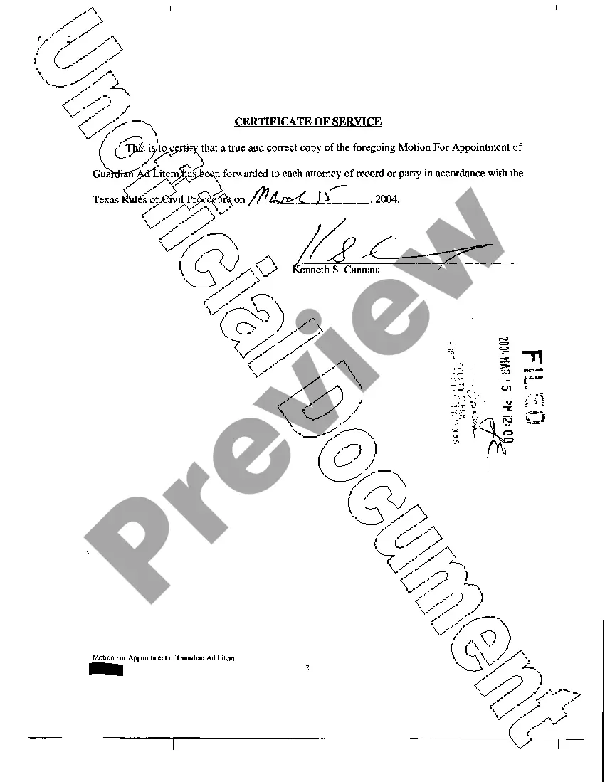 Preview A12 Motion for Appointment of Guardian Ad Litem