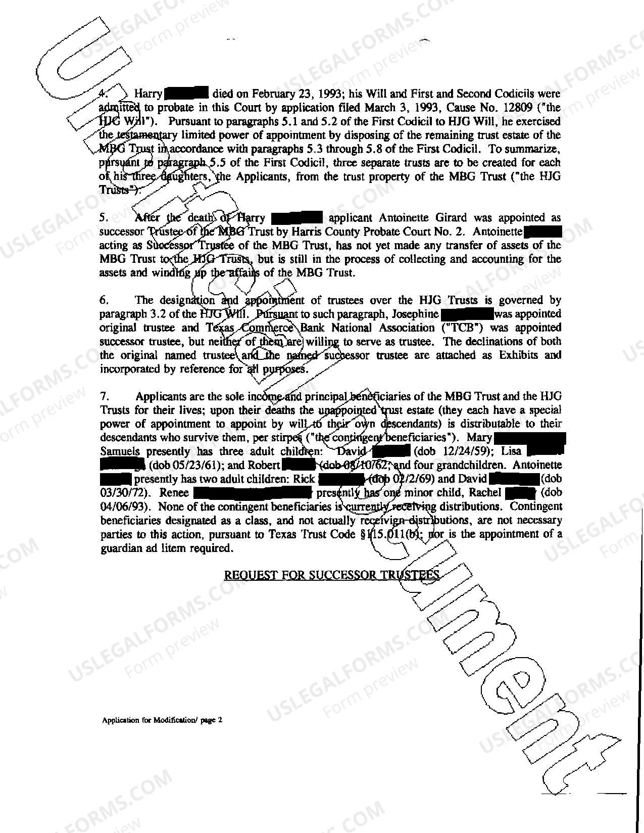 Preview A01 Application for Successor Trustees