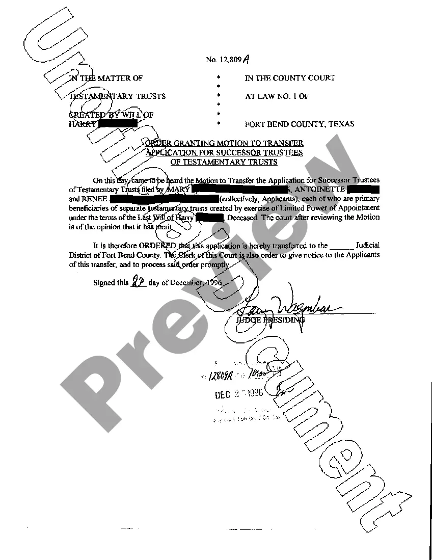 Get A03 Motion to Transfer Application for Successor Trustees Preview A03 Motion to Transfer Application for Successor Trustees