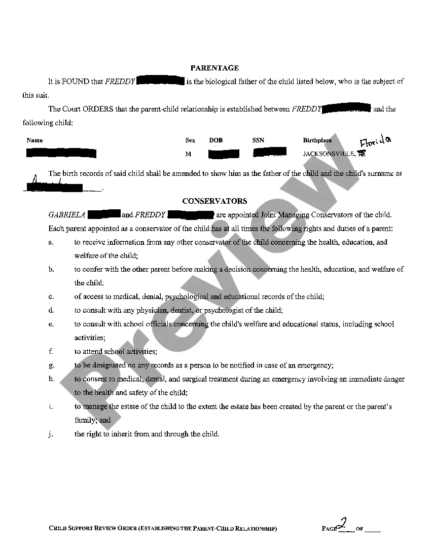 Get A10 Child Support Review Order - Pro Se - part 1 Preview A10 Child Support Review Order - Pro Se - part 1