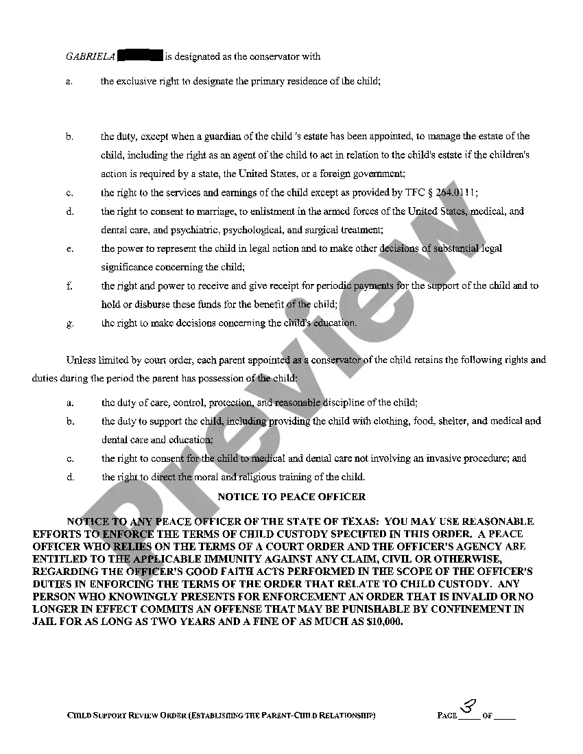 Get A10 Child Support Review Order - Pro Se - part 1 Preview A10 Child Support Review Order - Pro Se - part 1