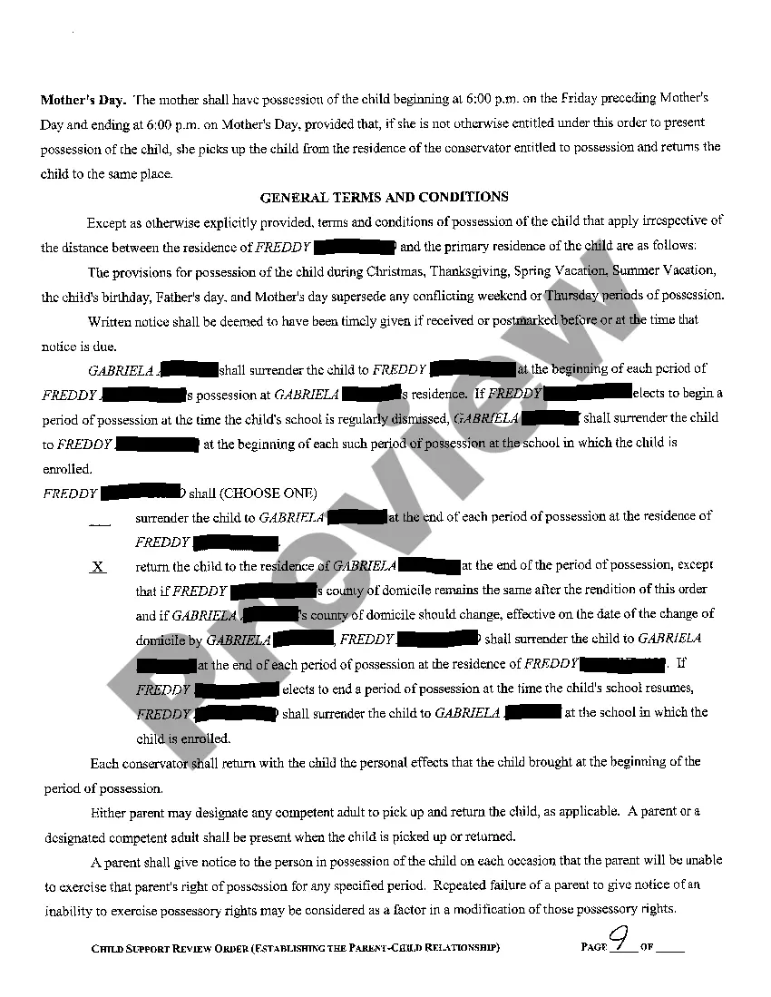 Get A09 Standard Possession Order Preview A09 Standard Possession Order