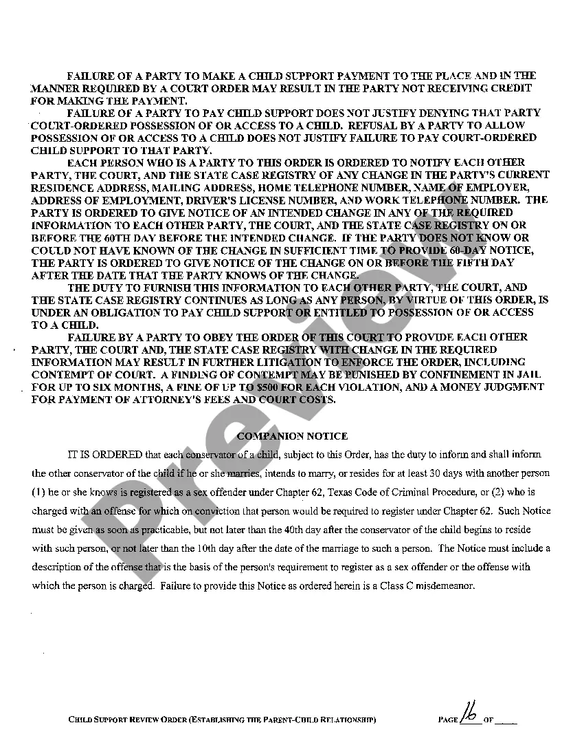 Get A11 Child Support Review Order - Pro Se - part 2 Preview A11 Child Support Review Order - Pro Se - part 2