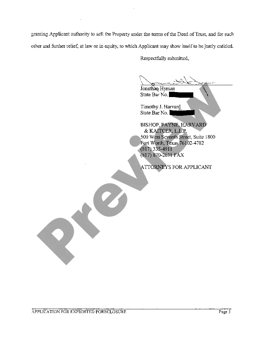 Preview A02 Application For Expedited Foreclosure