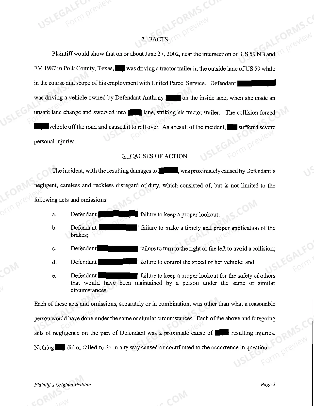 Preview A01 Plaintiffs Original Petition for Subrogation regarding Auto Accident