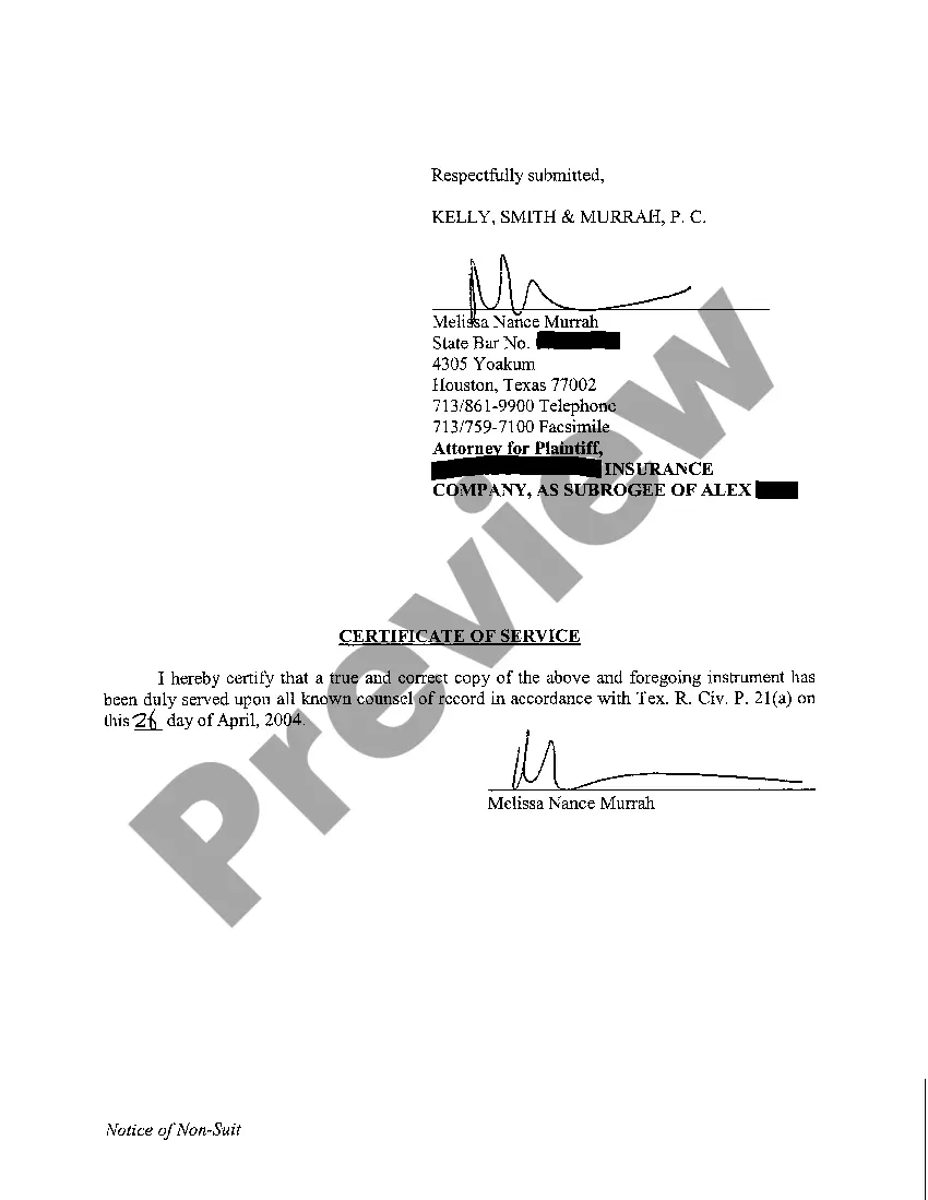 Get A02 Plaintiffs Notice to All Defendants of Nonsuit Without Prejudice Preview A02 Plaintiffs Notice to All Defendants of Nonsuit Without Prejudice