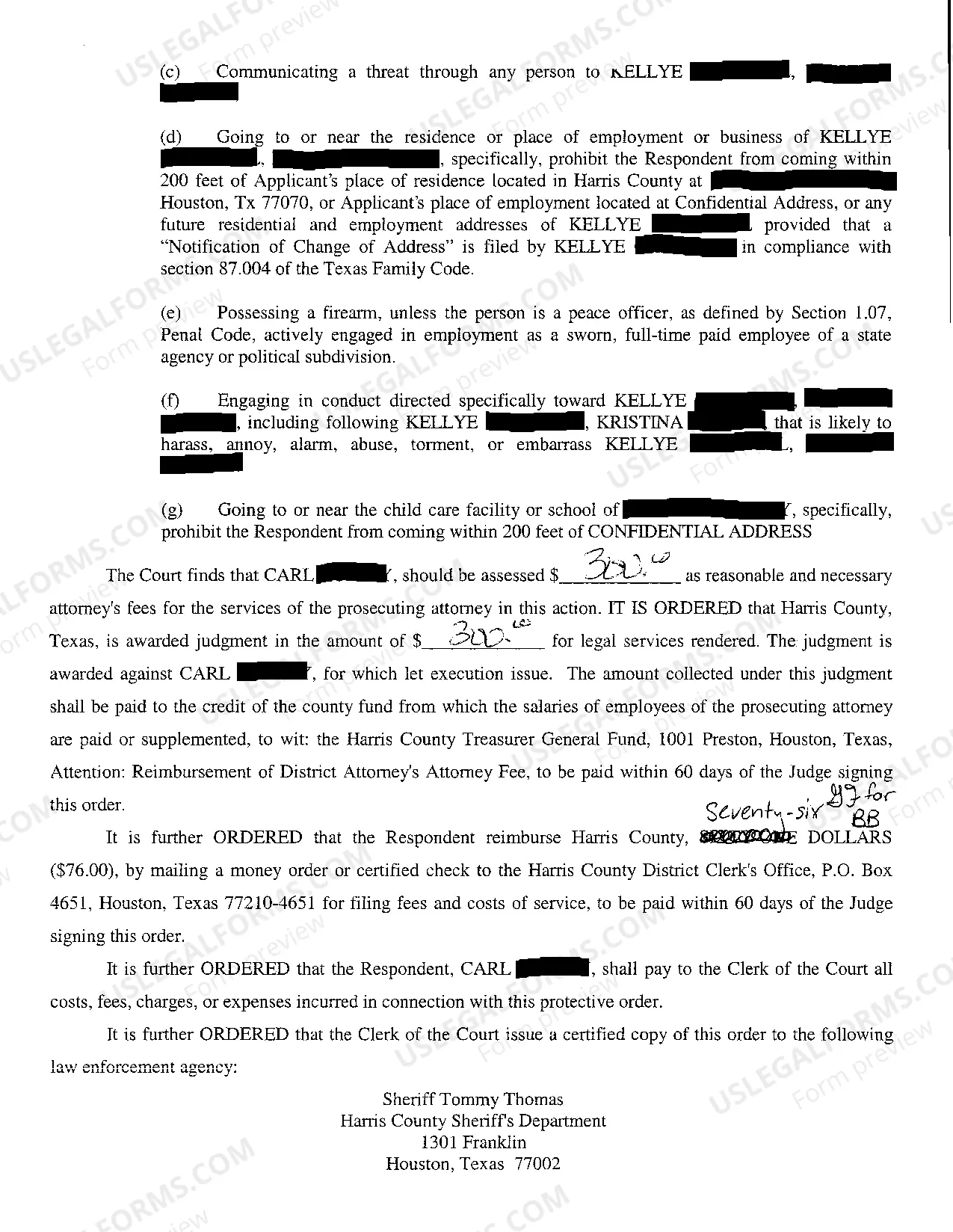 Preview A04 Protective Order regarding Domestic Violence