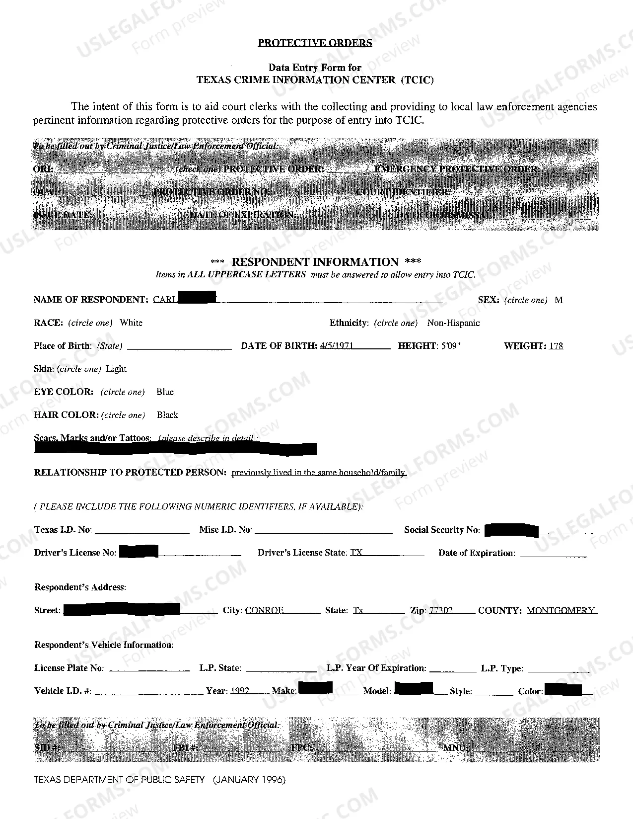 Preview A04 Protective Order regarding Domestic Violence
