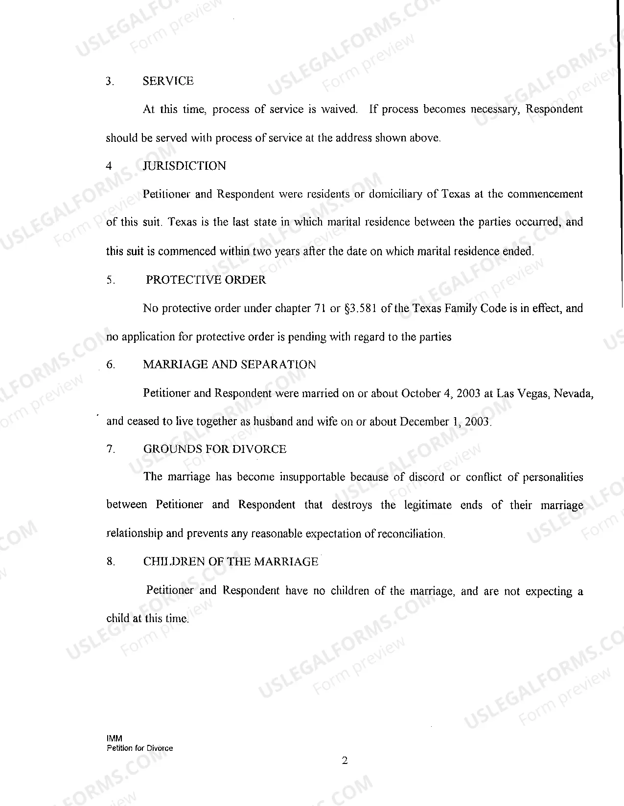 Preview A01 Original Petition For Divorce