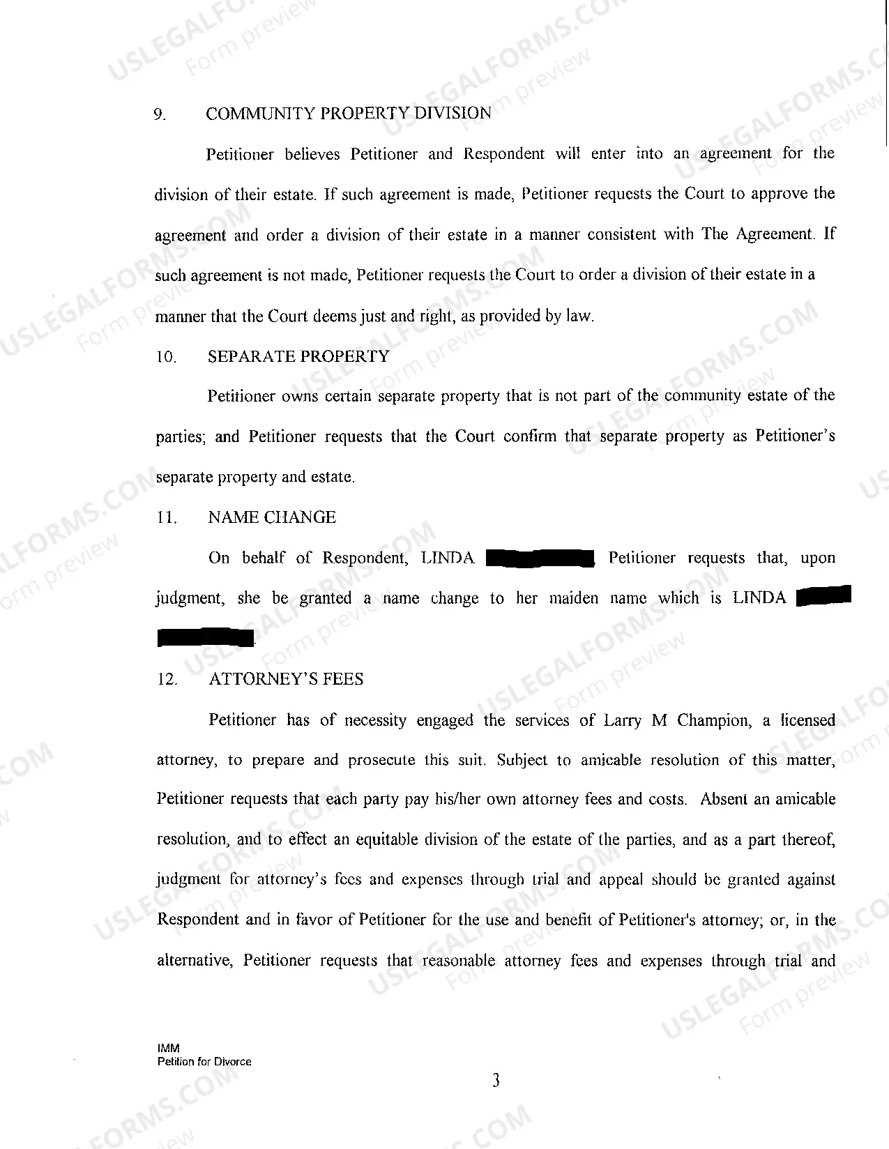 Preview A01 Original Petition For Divorce