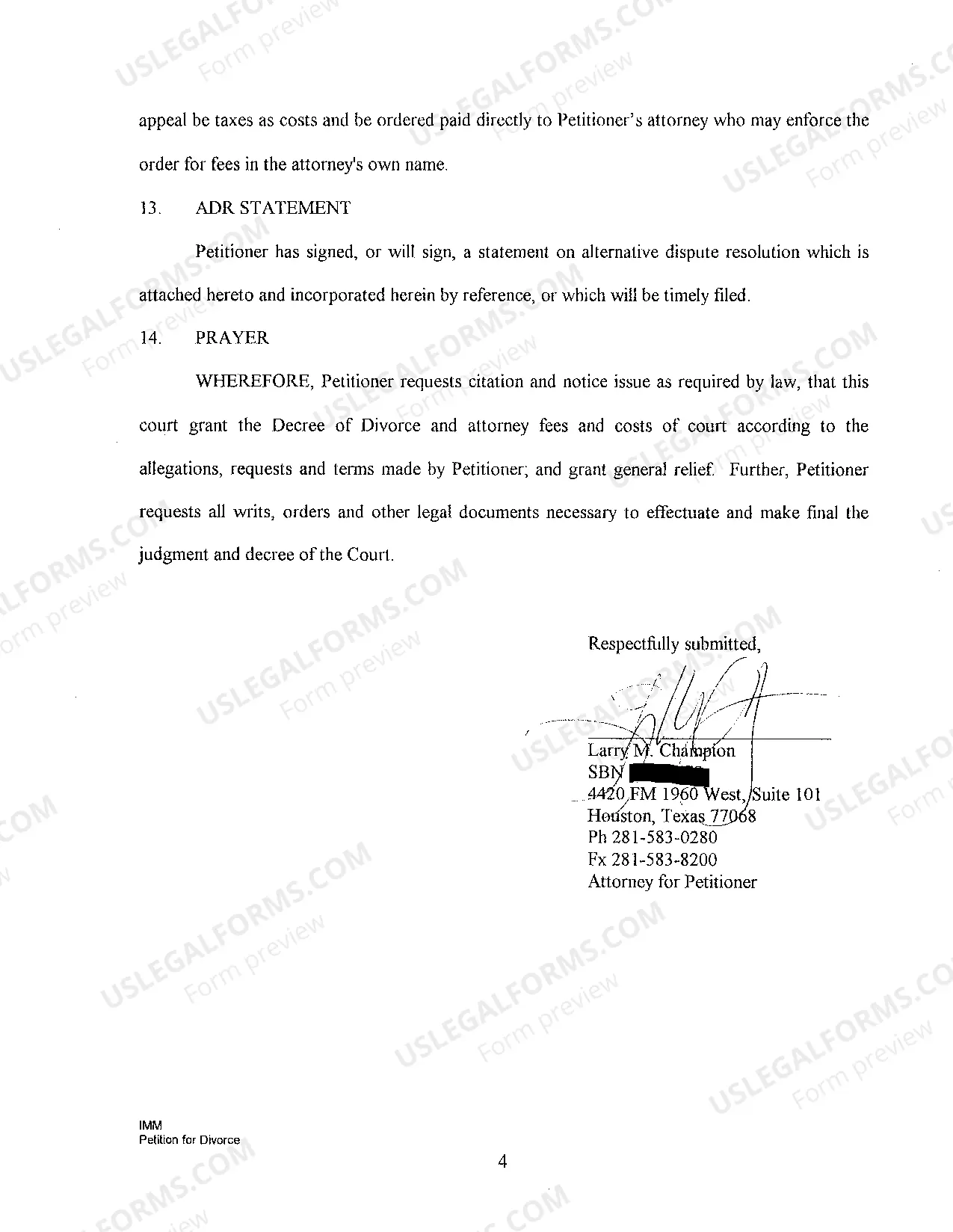 Preview A01 Original Petition For Divorce