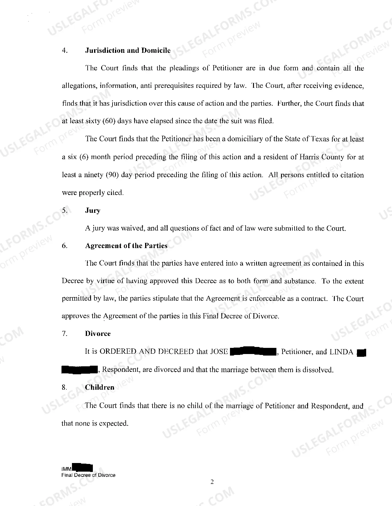 Preview A02 Final Decree of Divorce