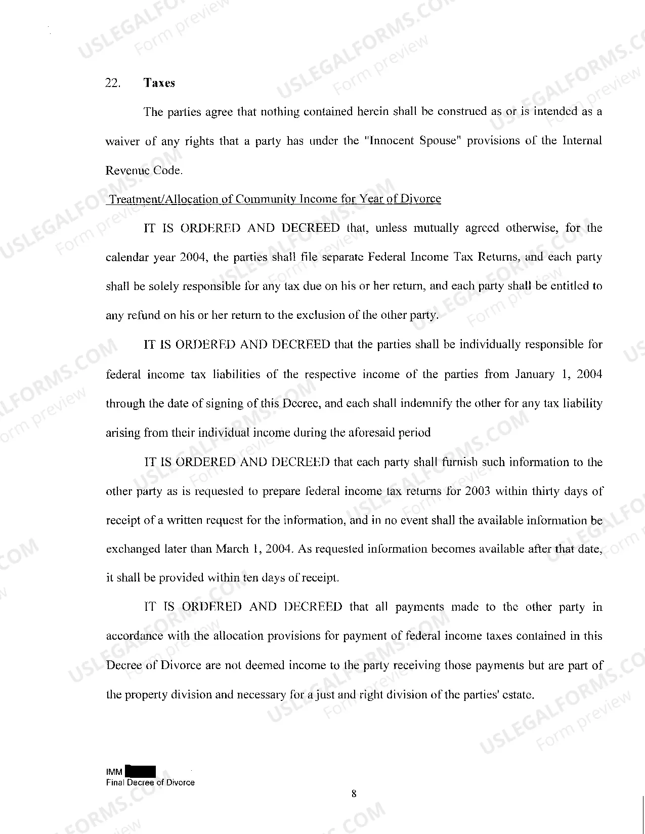 Preview A02 Final Decree of Divorce