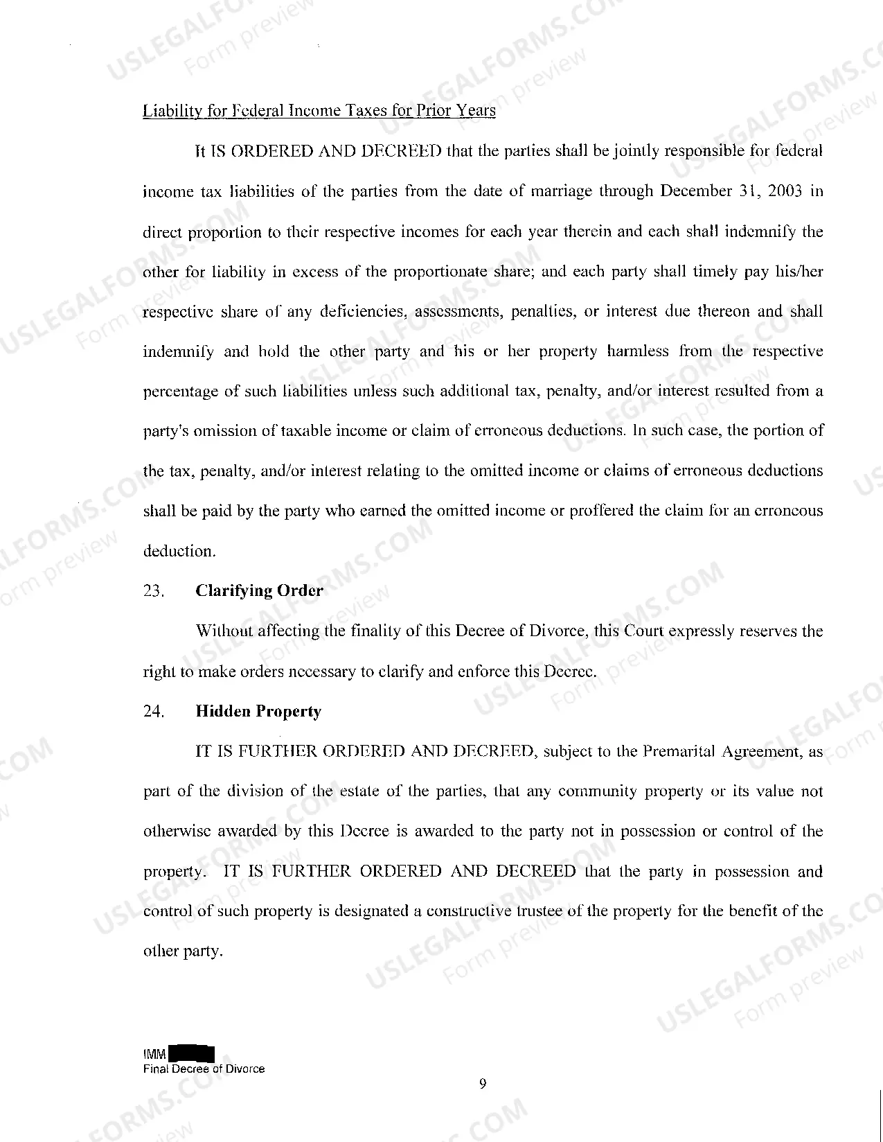 Preview A02 Final Decree of Divorce