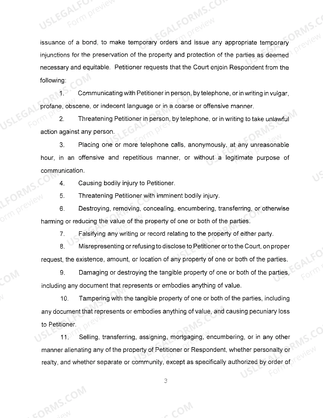 Preview A01 Original Petition For Divorce