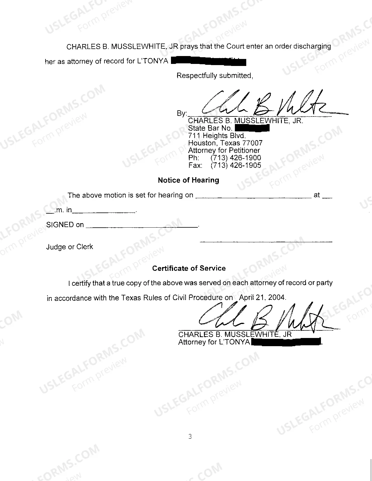 Preview A06 Motion For Withdrawal of Counsel