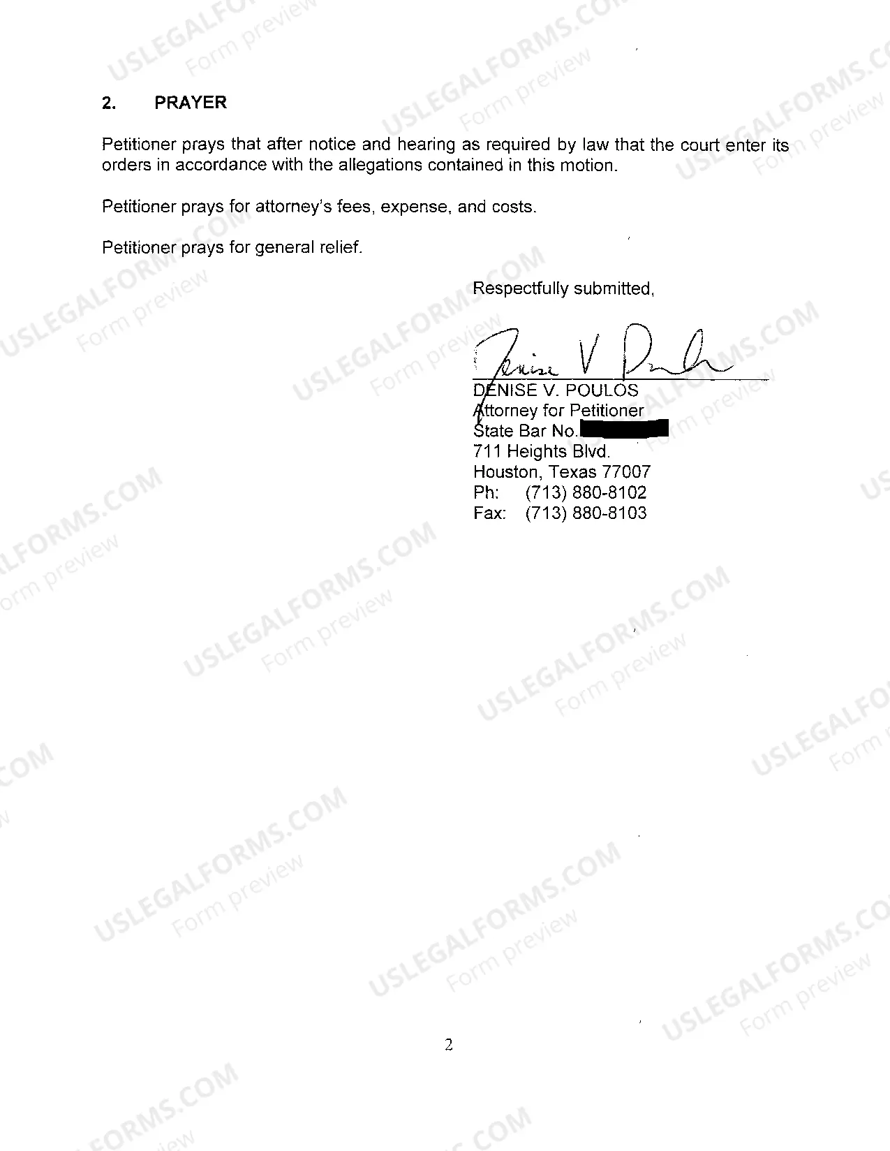 Preview A13 Motion For Petitioner To List Her Address