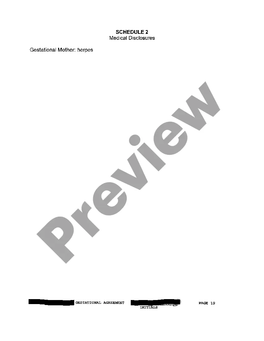 Preview A03 Schedule 1 Payment Schedule for Gestational Agreement