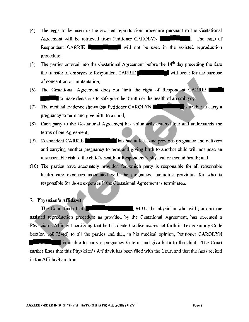 Preview A04 Agreed Order To Validate Gestational Agreement
