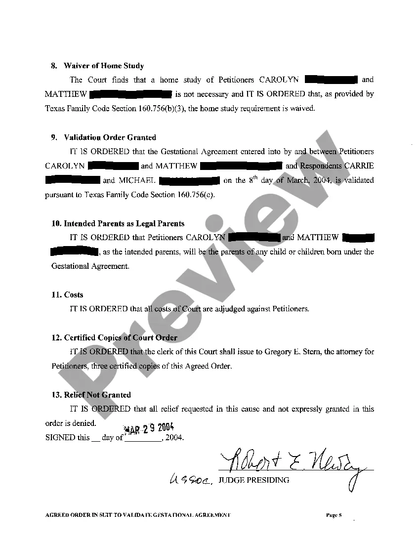 Preview A04 Agreed Order To Validate Gestational Agreement