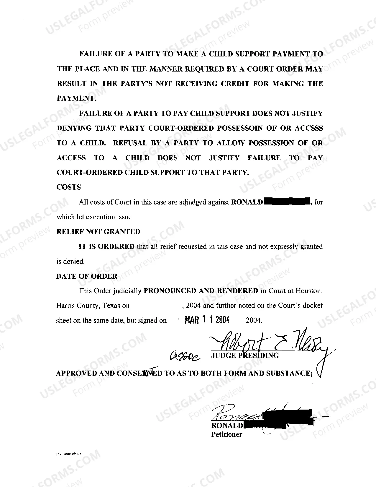 Preview Order Adjudicating Parentage