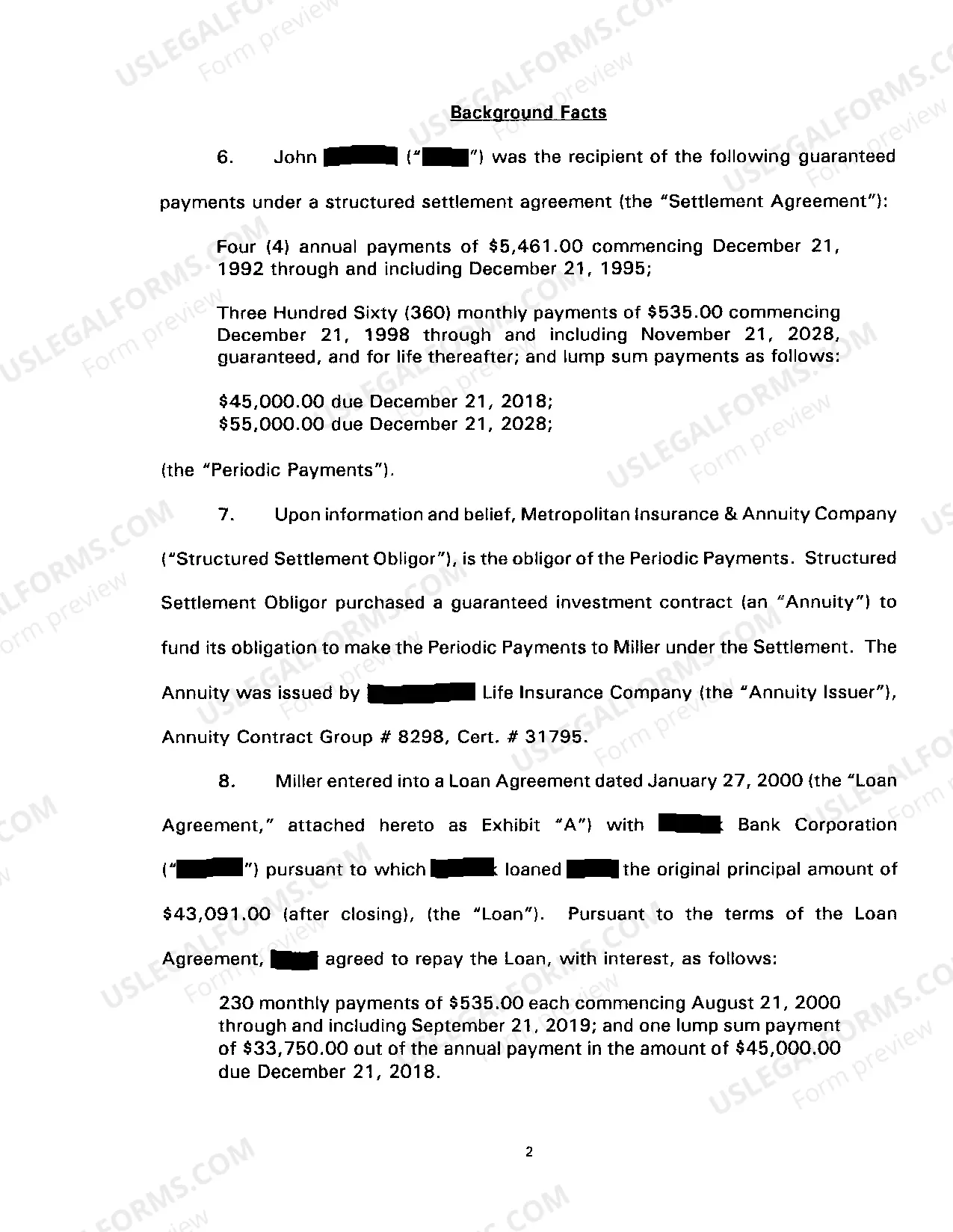 Preview A01 Plaintiffs Original Petition for Nonpayment of Structured Settlement