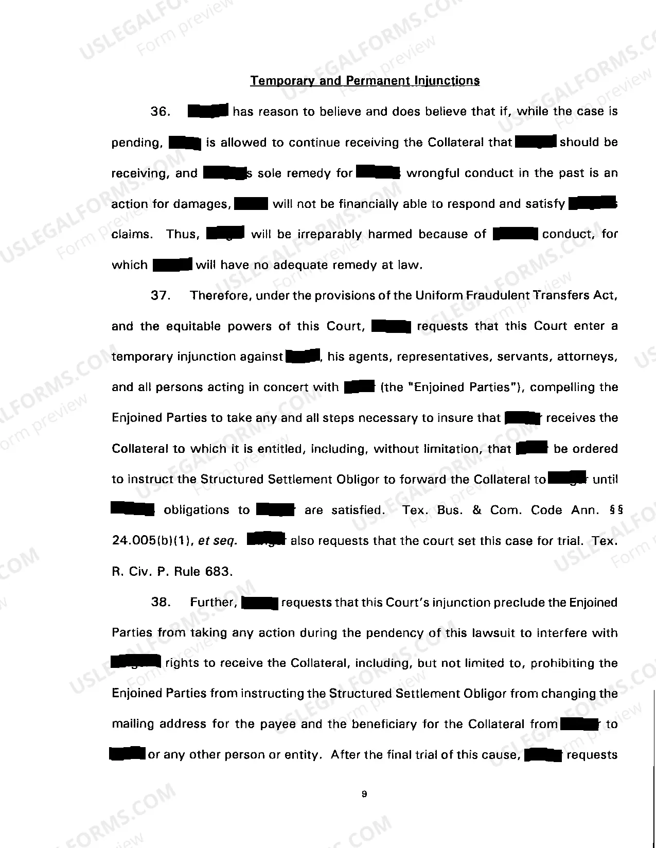 Preview A01 Plaintiffs Original Petition for Nonpayment of Structured Settlement