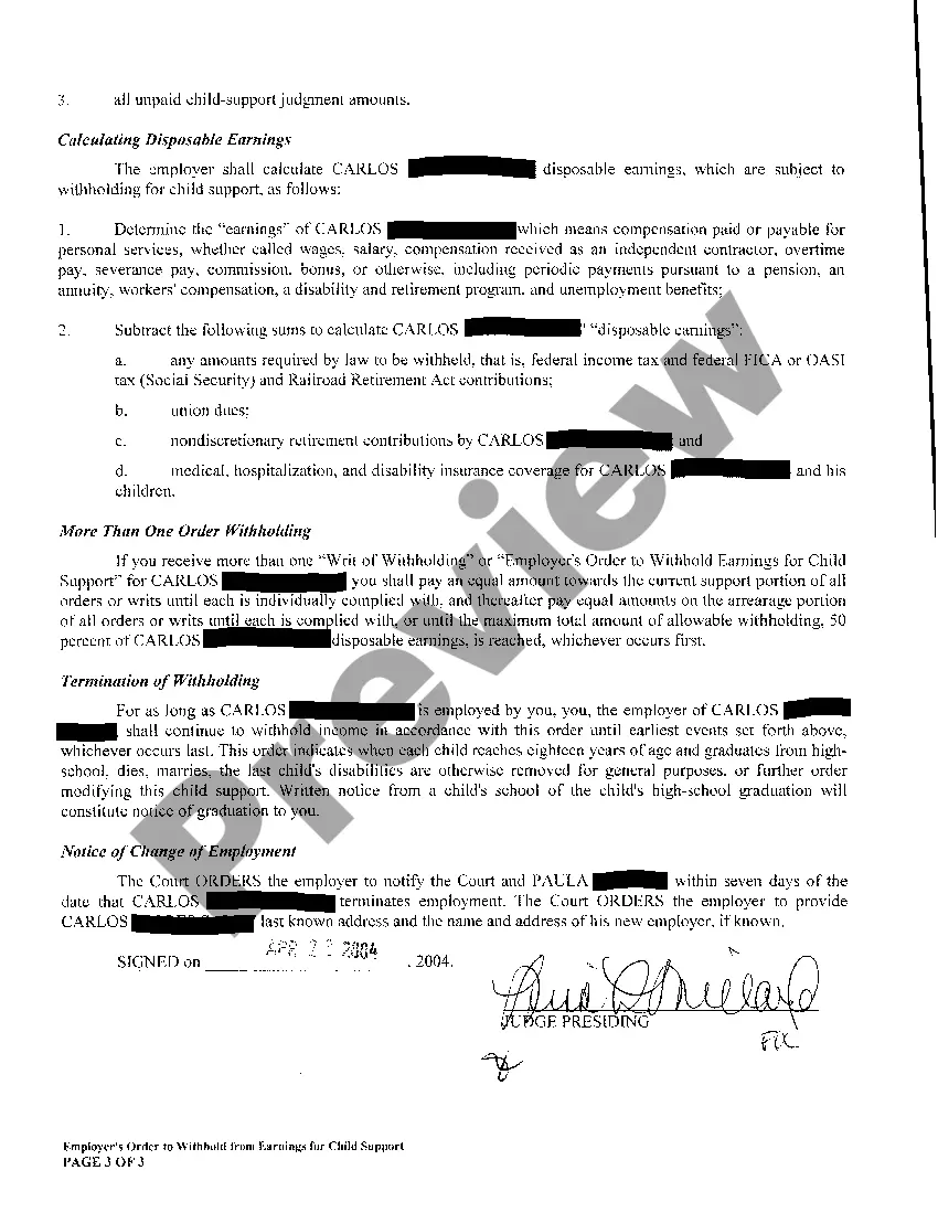 Preview A04 Employers Order To Withhold From Earnings