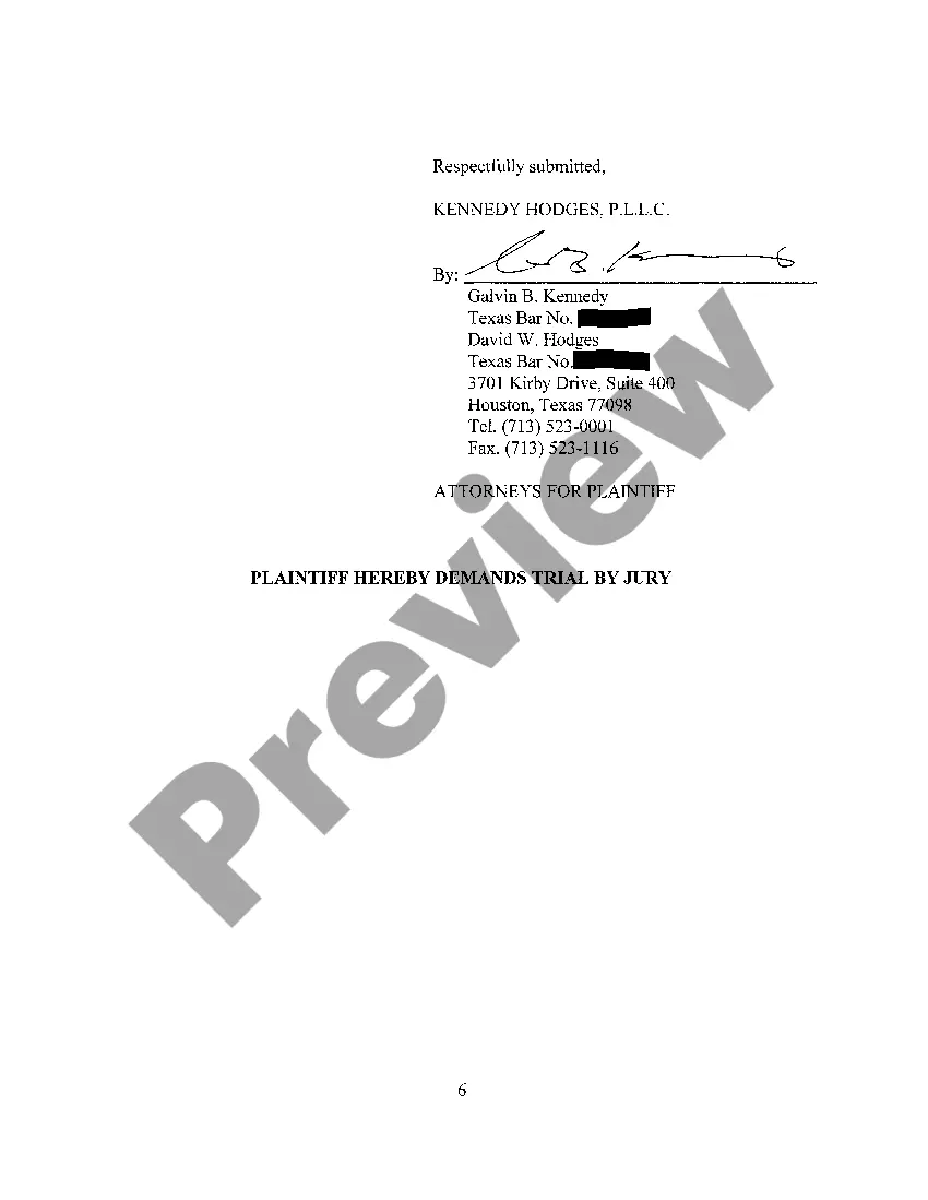 Preview A01 Plaintiffs Original Petition for Automobile Motor Vehicle Accident