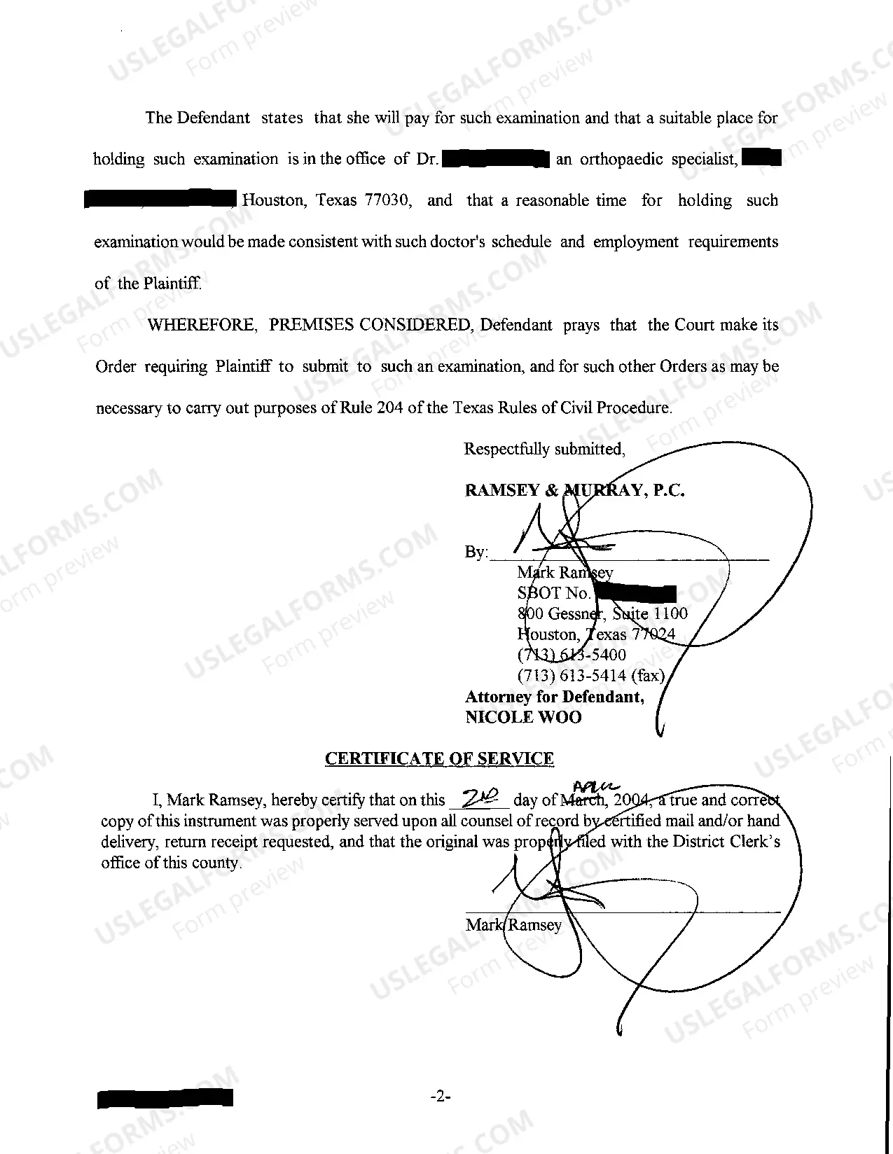 Preview A02 Motion For Independent Medical Examination