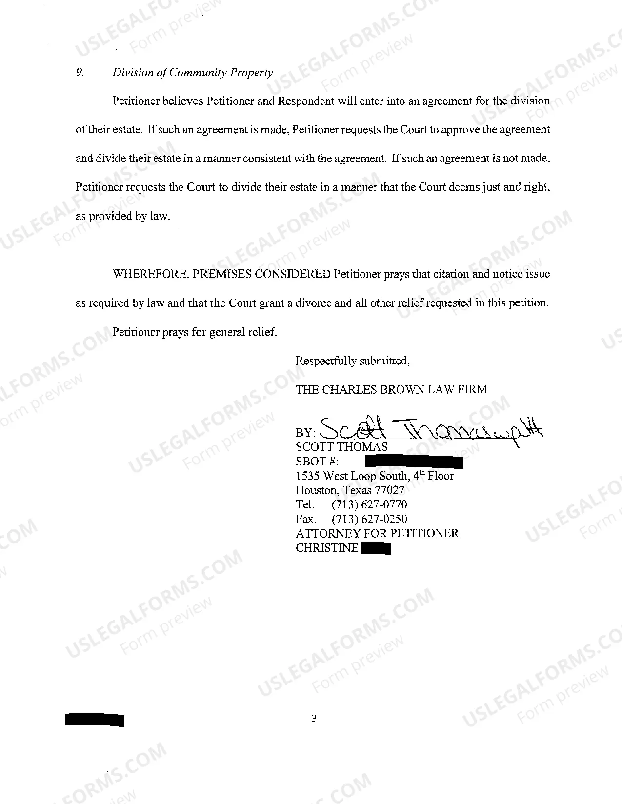 Preview A01 Original Petition For Divorce