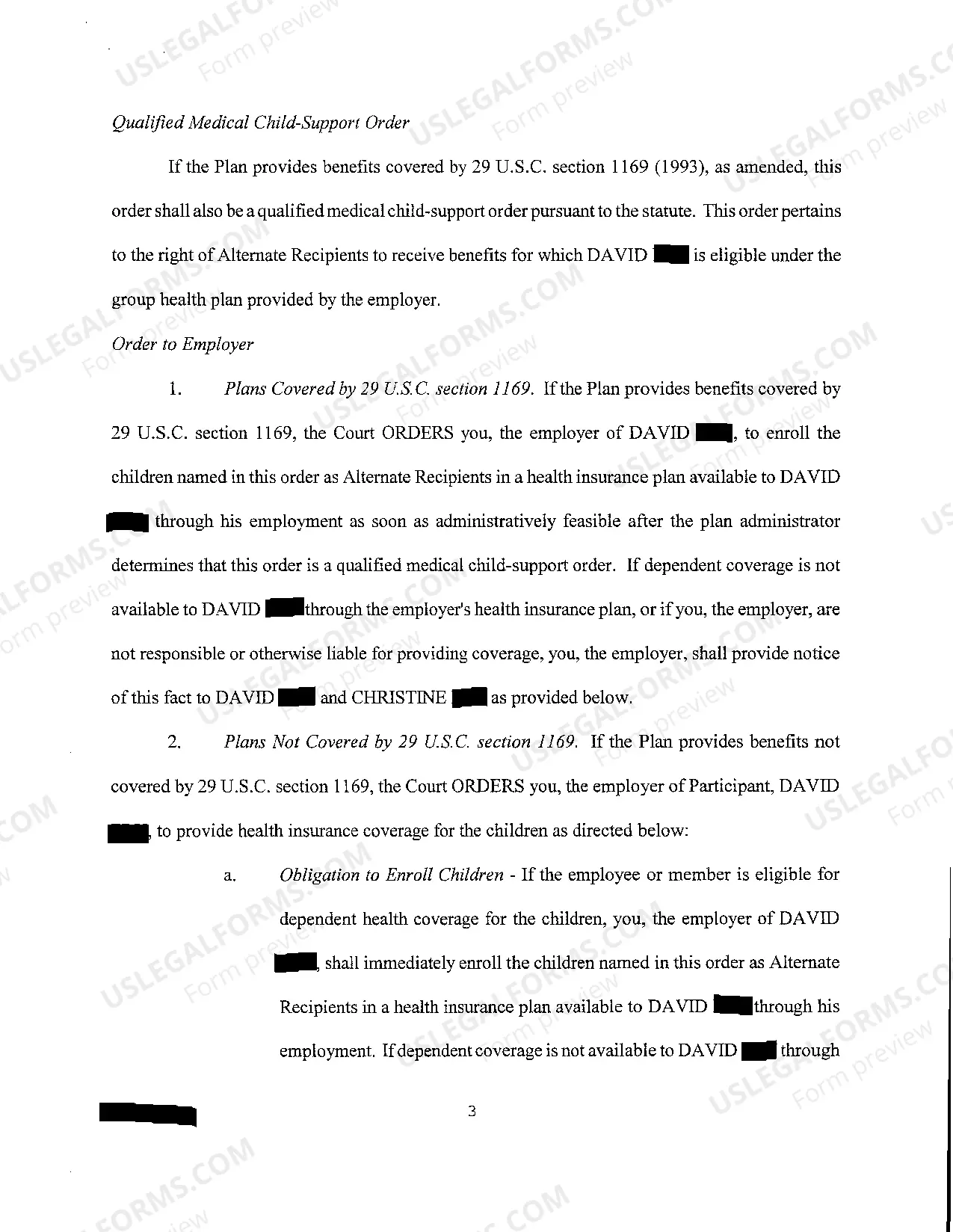 Preview A04 Medical Child Support Order